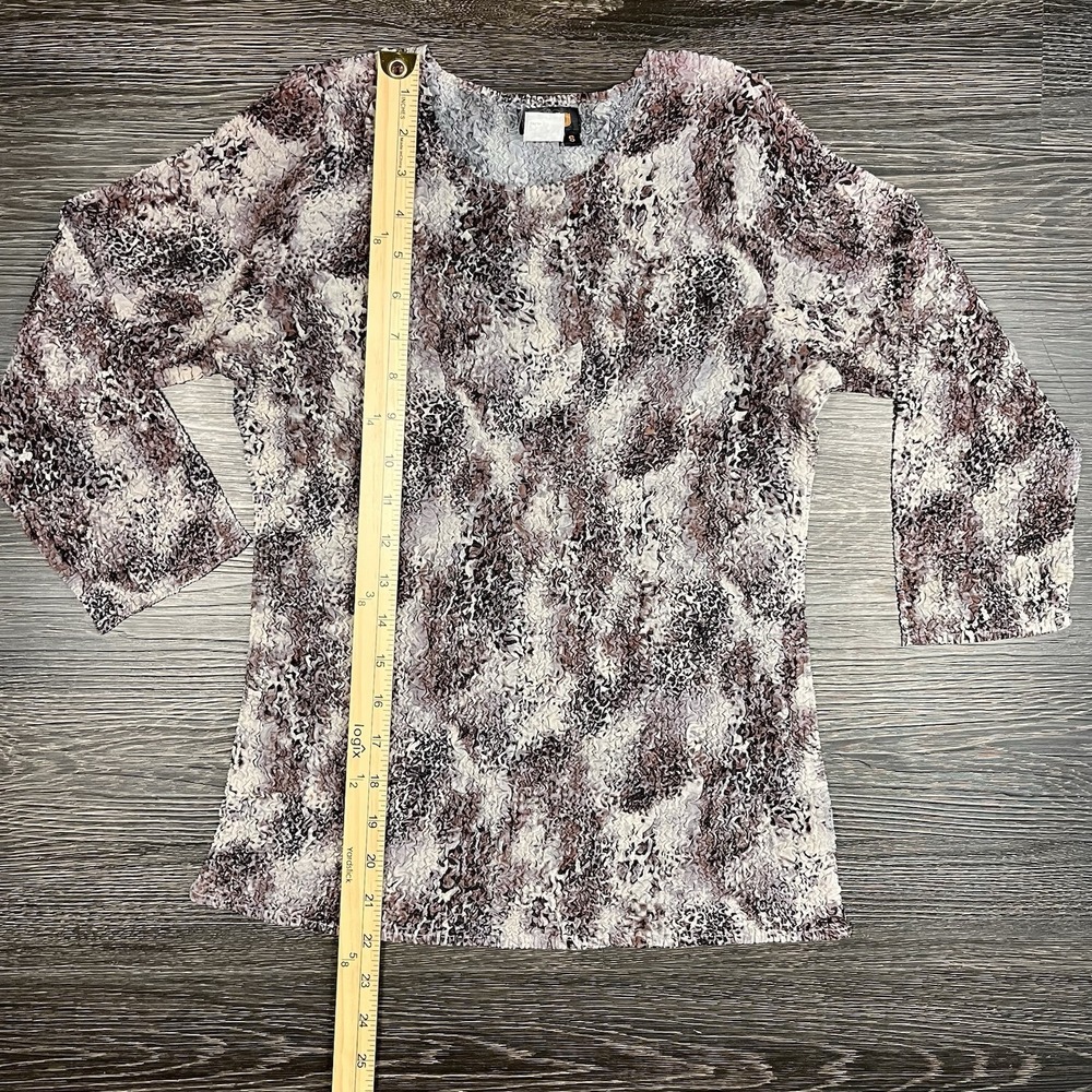 Ubu Womens Retro Textured Shirt Top Size Small Boho Stretch Mobwife Baddie Artsy - Picture 5 of 8